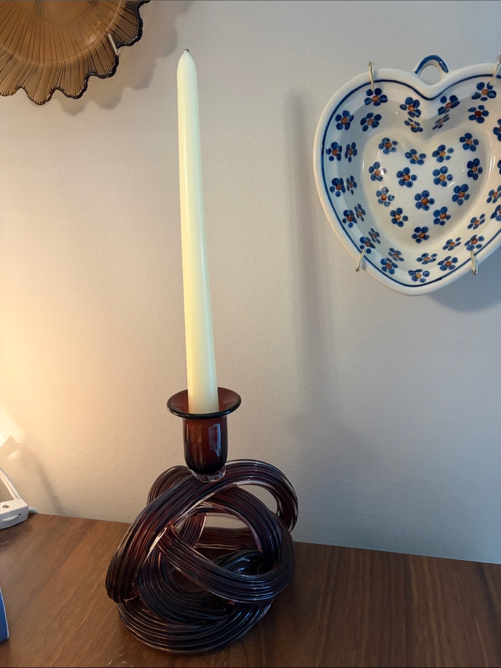 Anthropologie Glass Candlestick Holder